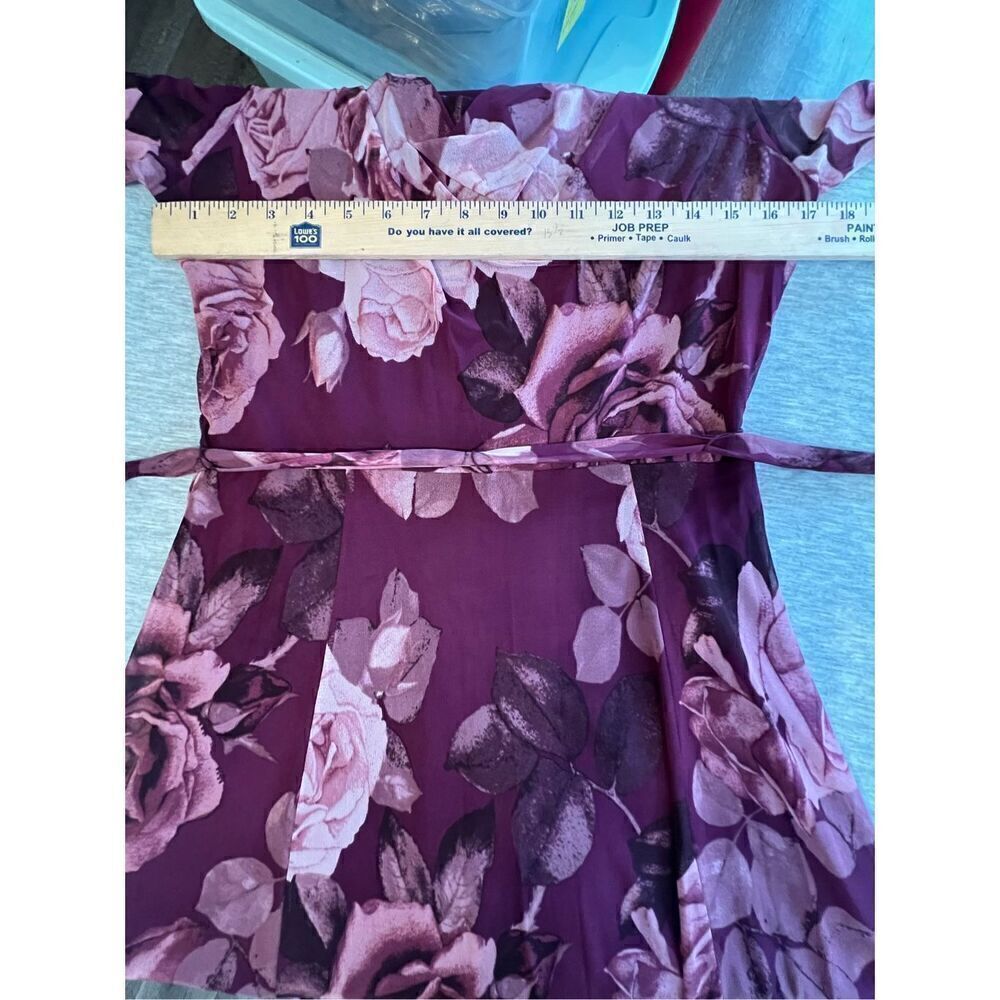 Enfocus Studio dress size 6 floral roses pink purple - Picture 6 of 8